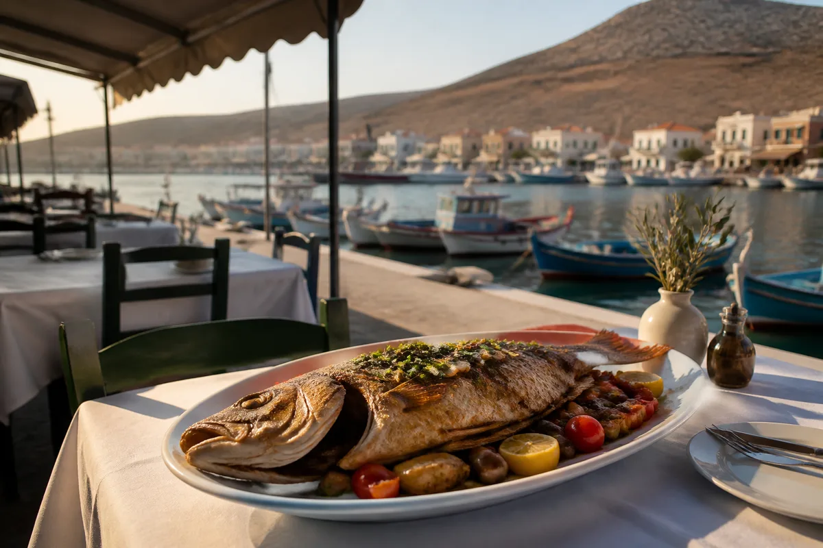 Assiette de poisson entier présentée en salle avant découpe